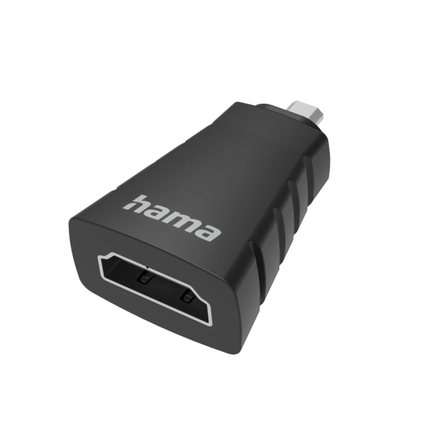 Hama Essential Adapatador de Video - 4K - HDMI Hembra - Micro HDMI Macho - Color Negro