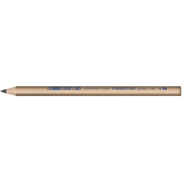 Staedtler Noris Natural 119 Jumbo Lapiz de Grafito Triangular 2B 4mm - Madera Certificada FSC - Cuerpo de Color Madera Natural · Pack de 12 uds.