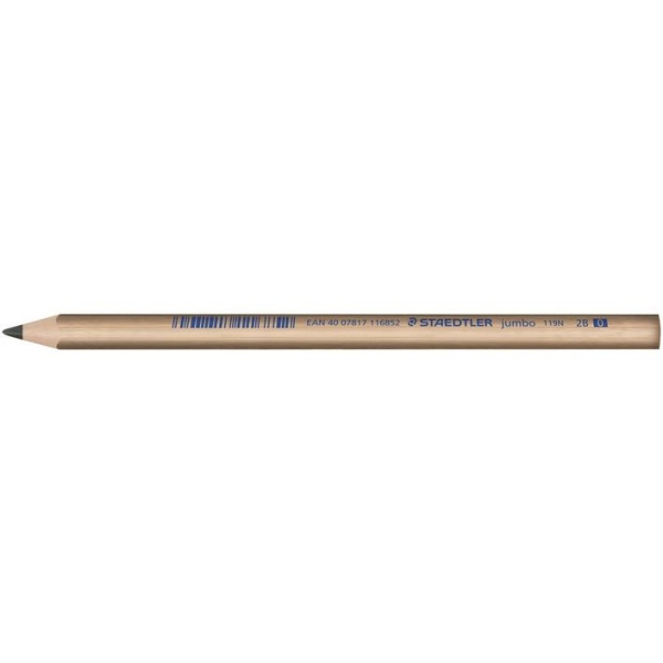 Staedtler Noris Natural 119 Jumbo Lapiz de Grafito Triangular 2B 4mm - Madera Certificada FSC - Cuerpo de Color Madera Natural · Pack de 12 uds.