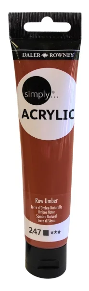 Daler Rowney Simply Pintura Acrilica - Tubo de Plastico - 75ml - Color Sombra Natural