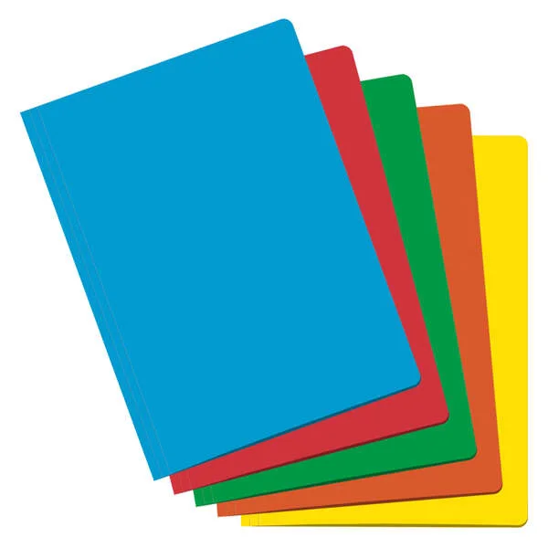 Dohe Pack de 50 Subcarpetas de Cartulina de 180gr Folio - Con Ranura para Fastener - Resistente y Duradera - Ideal para Organizar Documentos - Colores Surtidos