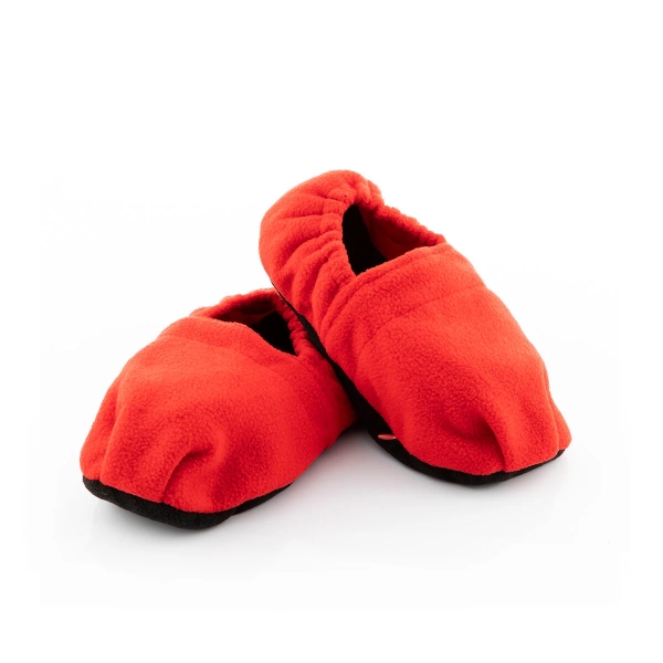 Innovagoods Zapatillas de Casa Calentables en Microondas - Facil Limpieza - Sacos con Perlas de Arcilla - Poliester - Unisex - Talla Unica - Calor hasta 1h - Color Rojo