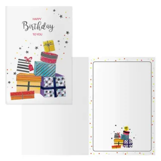 Dohe Pack de 6 Tarjetas de Felicitacion de Cumpleaños - 11.5x17cm - Impresion a Todo Color - Estampaciones con Pelicula de Color - Estampacion en Seco - Papel Offset Blanco de 300gr - Incluy