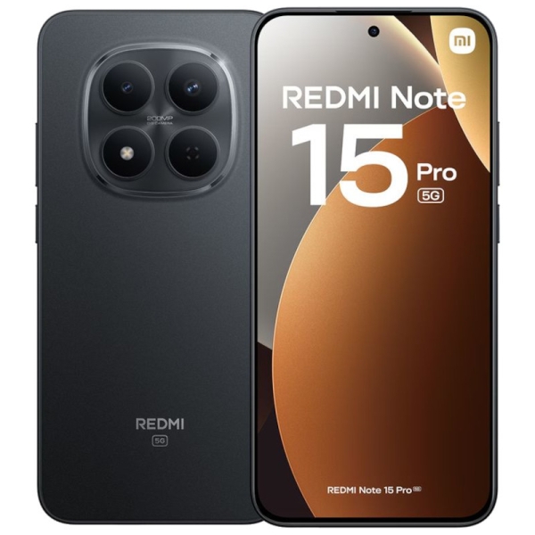 Xiaomi Redmi Note 15 Pro 5G Smartphone Pantalla Amoled 6.83" 120Hz - 12GB -512GB - Camara 200 MP OIS + 32 MP - MediaTek Helio 7400 Ultra - Bateria 6580 mAh con Carga 45W - IP65 - Color Negro