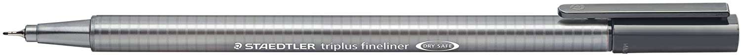 Staedtler Triplus Fineliner 334 Rotulador de Punta Fina - Trazo de 0.3mm - Tinta Base de Agua - Color Gris · Pack de 10 uds.