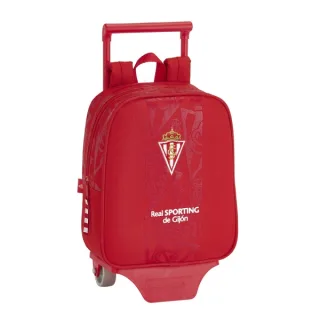 Safta Real Sporting de Gijon Corporativa Mochila con Carro - Tarjeta ID - Asa Superior - Mochila Extraible - Material Resistente - 6L - 220x100x270mm - Color Rojo