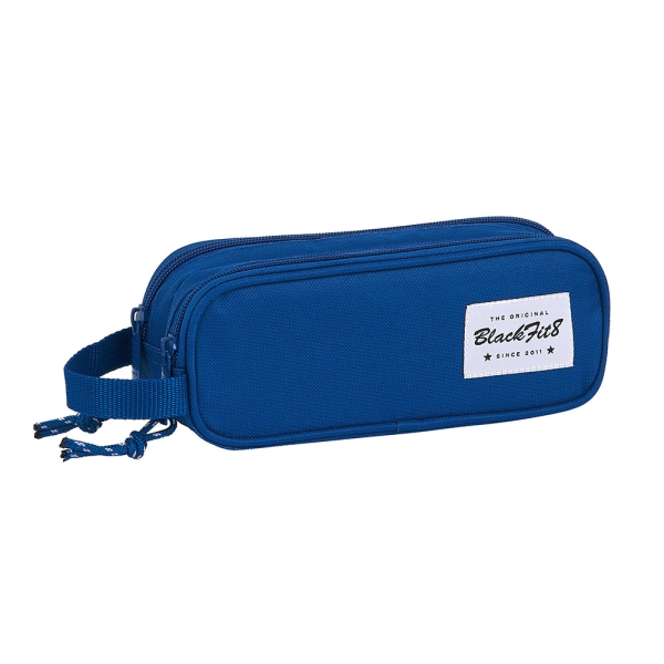 Safta Blackfit8 Oxford Portatodo - 2 Compartimentos con Cremalleras - Asa Lateral - 1L - 210x60x80mm - Color Azul Oscuro
