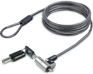 L-Link Cable de Seguridad Nano con Cerradura - Acero Revestido en Vinilo - Compatible con Ranura Nano - Cerradura de LLave