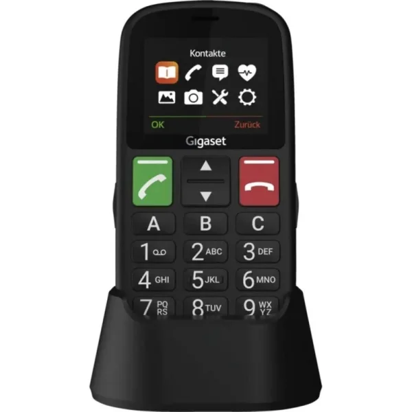 Gigaset GL30 Telefono Movil Para Mayores Pantalla 2.2" - Camara 0.3MP - Base de Carga - IP44 - Color Negro