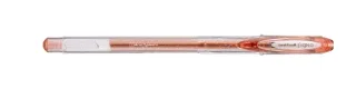 Uni-ball Signo Sparkling UM-120SP Roller de Tinta Gel - Punta de Bola 1mm - Tinta Pigmentada Resistente al Agua y Luz - Efecto Purpurina - Color Coral · Pack de 12 uds.