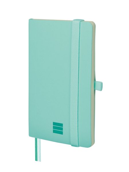 Finocam Nexo Cuaderno de Tapa Blanda - 72 Hojas - 90x150mm - Papel Crema de 80g/m2 - Bolsillo Interior - Cierre con Goma - Portaboligrafo - Hojas Microperforadas - Color Turquesa