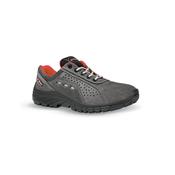 Upower Comfort Grip O Calzado de Seguridad Bajos - Talla 38 - Proteccion 02 FO SR, Piel Afelpada Perforada, Puntera Golia, Antiestaticos, Resistentes a Hidrocarburos, Suela Antideslizante U-