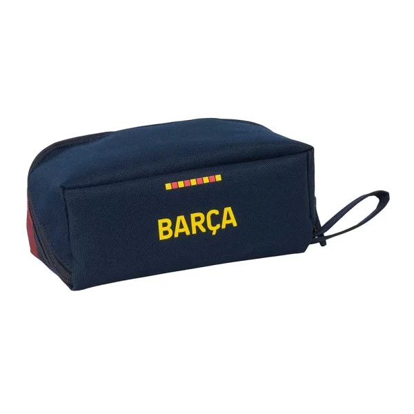 Safta F.C.Barcelona 1ª Equipacion 26/27 Portatodo Cuadrado - Cremallera Diagonal de Doble Tirador - Asa Lateral - 20x8x8cm - Color Azul Noche