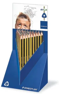 Staedtler Jumbo Noris 119 Expositor con 48 Lapices de Grafito Triangulares - Mina HB - Resistencia a la Rotura