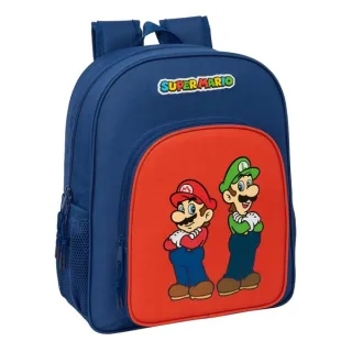 Safta Super Mario Mamma Mia Mochila - Adaptable a Carro - Portabotellas - Tirador Doble - Hombreras Ergonomicas Acolchadas - Bolsillo Frontal - Asa de Mano - 15L - 320x120x380mm - Color Rojo