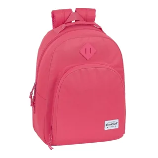 Safta Blackfit8 Fresa Mochila Adaptable a Carro - Tirador Doble - Bolsillo Frontal - Hombreras Ergonomicas - Espalda Acolchada - Asa Forrada - 20.1L - 320x150x420mm - Color Rosa