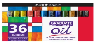 Daler Rowney Graduate Pack de 36 Pinturas al Oleo - Tubos de Aluminio - 22ml - Colores Surtidos