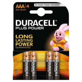 Duracell Pila Alcalina Plus Power LR3 AAA Pack-4