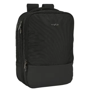 Safta Business Mochila para Portatil hasta 15.6" - Conector USB - Ergonomico - Organizador - Bolsillo Lateral - Cinta para Maleta - Interior Acolchado - Color Negro