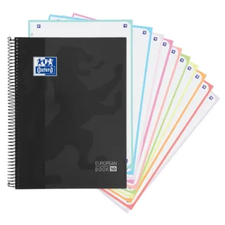 Oxford School Classic A4+ Tapa Extradura Europeanbook - 10 5x5 - 150 Hojas - Color Negro · Pack de 5 uds.