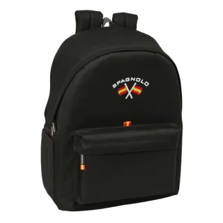 Safta Spagnolo Mochila para Portatiles hasta 15.6" - Antirrobo - Bolsillo para Tablet hasta 11" - Asa de Mano - Conector USB - Acolchada - 31x44x18cm - Color Negro