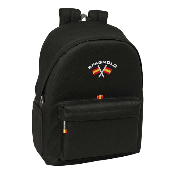 Safta Spagnolo Mochila para Portatiles hasta 15.6" - Antirrobo - Bolsillo para Tablet hasta 11" - Asa de Mano - Conector USB - Acolchada - 31x44x18cm - Color Negro