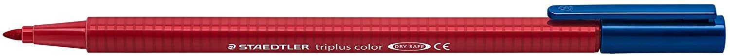Staedtler Triplus Color 323 Rotulador de Punta Fina - Trazo 1mm Aprox - Tinta Base de Agua - Color Rojo Carmin · Pack de 10 uds.