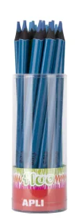 Apli Jumbo Fluor Lapices Triangulares 5mm de Grosor - Mejor Sujecion y Mayor Cobertura - Color Azul Fluor · Pack de 18 uds.