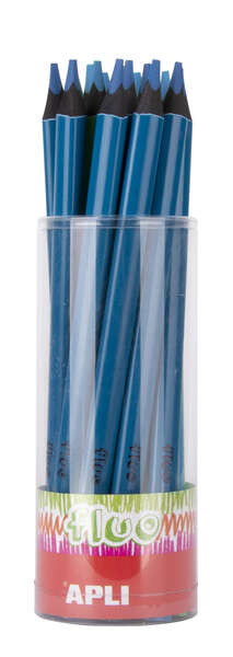 Apli Jumbo Fluor Lapices Triangulares 5mm de Grosor - Mejor Sujecion y Mayor Cobertura - Color Azul Fluor · Pack de 18 uds.