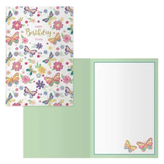 Dohe Pack de 6 Tarjetas de Felicitacion de Cumpleaños - 11.5x17cm - Impresion a Todo Color - Estampaciones con Pelicula de Color - Estampacion en Seco - Papel Offset Blanco de 300gr - Incluy