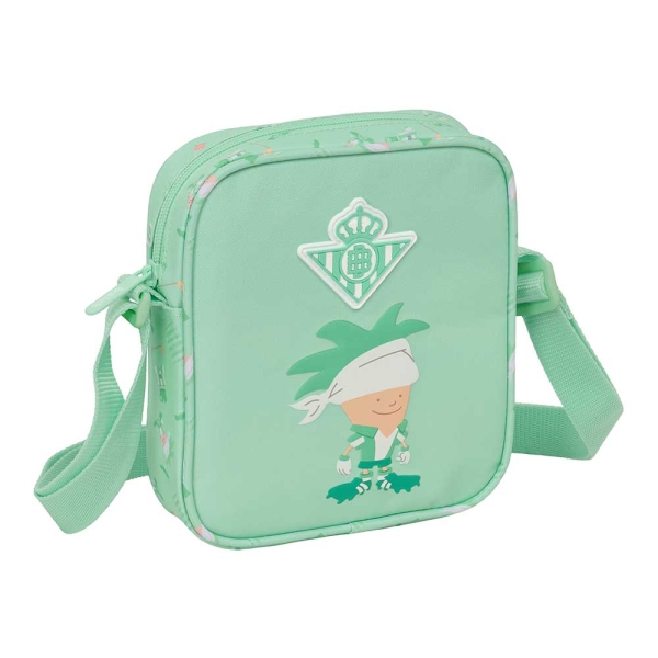 Safta Real Betis Balompie Preescolar Bolsito con Bandolera Ajustable - Compacto - Cierre con Cremallera - 16x18x4cm - Color Verde