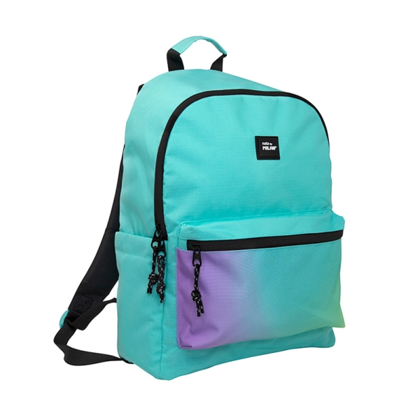 Milan Sunset Mochila Escolar Clasica 22L - 2 Cremalleras - 41x30x18cm - Color Turquesa