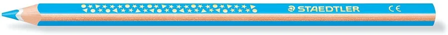 Staedtler Jumbo Noris 128 Lapiz Triangular de Color - Mina de 4mm - Resistencia a la Rotura - Diseño Ergonomico - Color Azul Claro · Pack de 12 uds.