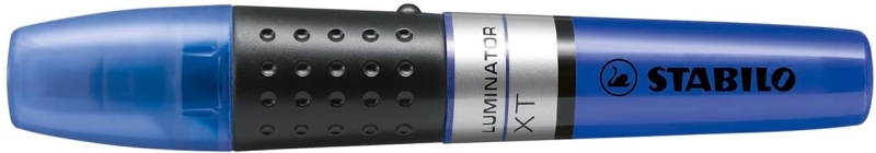 Stabilo Luminator Marcador Fluorescente - Mayor Suministro de Tinta - Zona de Agarre - Trazo entre 2 y 5mm - Color Azul · Pack de 5 uds.
