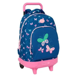 Safta Blackfit8 Mariposas Mochila con Carro - Extraible - Bolsillo Frontal - Portabotellas - Tirador Doble - Hombreras Acolchadas - Asa Acolchada - Tarjeta ID - 33L - 330x220x450mm - Color A