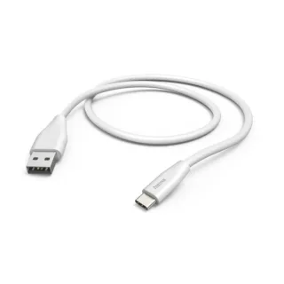 Hama Cable USB - USB-A Macho - USB-C Macho - Longitud 1.5m - Velocidad hasta 480Mbps - Niquelado - Color Blanco