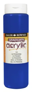 Daler Rowney Graduate Pintura Acrilica - Botella de Plastico - 500ml - Color Azul Ultramarino