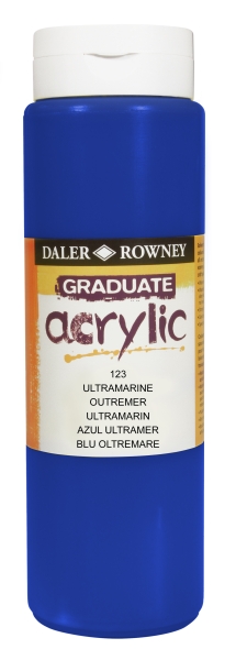Daler Rowney Graduate Pintura Acrilica - Botella de Plastico - 500ml - Color Azul Ultramarino