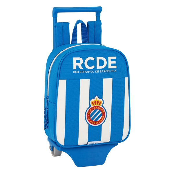 Safta RCD Espanyol Mochila con Carro - Tarjeta ID - Asa Superior - Mochila Extraible - Material Resistente - 6L - 220x100x270mm - Color Azul y Blanco