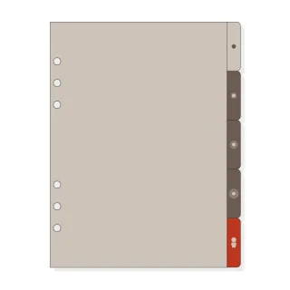 Finocam R1063 Separadores Laterales para Agendas Open - 5 Solapas - Formato 1000 - 166x2x215mm - PVC - Color Marron