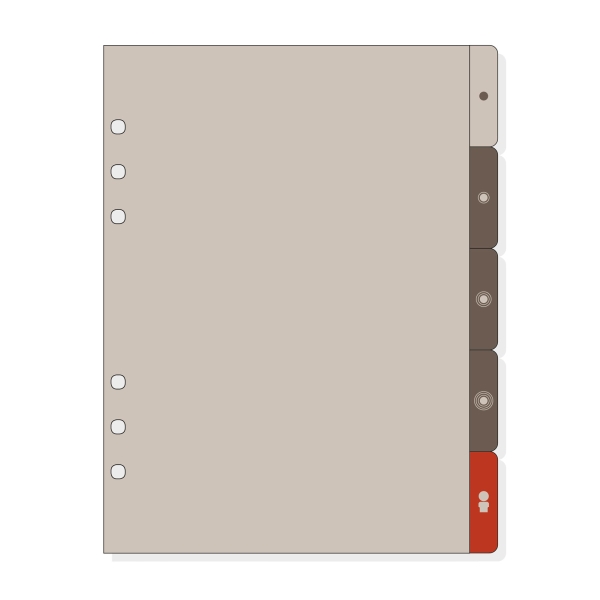 Finocam R1063 Separadores Laterales para Agendas Open - 5 Solapas - Formato 1000 - 166x2x215mm - PVC - Color Marron