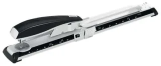 Petrus 600 Grapadora de Brazo Largo - Hasta 40 Hojas - Grapado Cerrado y Abierto - Para Grapas 22/6-8, 24/6-8 y 26/6-8 - Color Gris/Negro