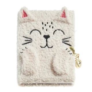 Miquel Rius Back2Fun Diario Secreto Peluche Gato - 80 Hojas Rayadas de Papel 80gr - Cierre con Llave