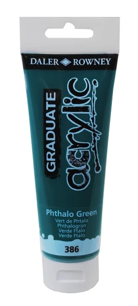 Daler Rowney Graduate Pintura Acrilica - Tubo de Plastico - 120ml - Color Verde Ftalo
