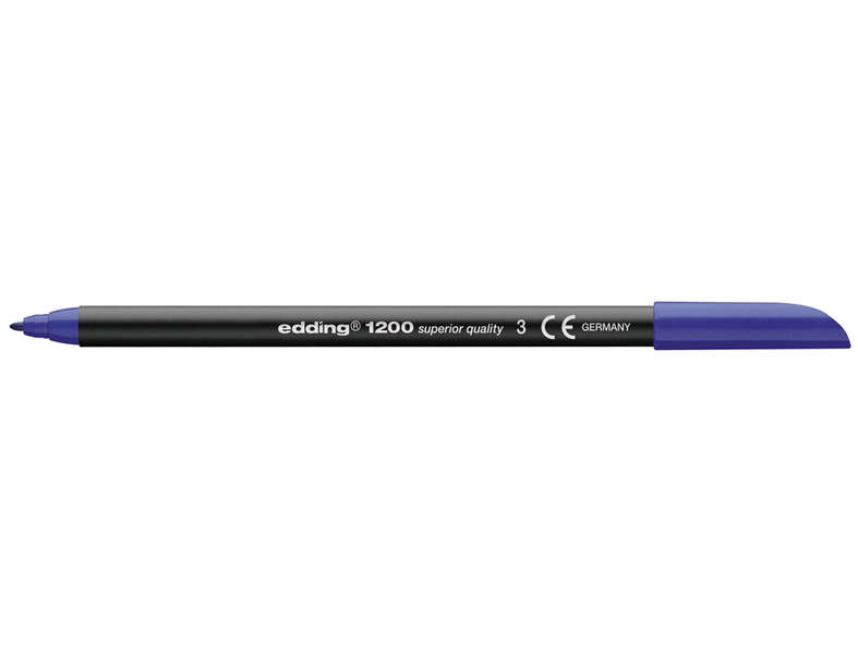 Edding 1200 Rotulador - Punta Redonda - Trazo entre 0.5 y 1 mm. - Tinta con Base de Agua - Color Azul · Pack de 10 uds.