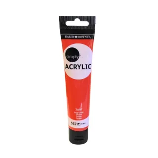 Daler Rowney Simply Pintura Acrilica - Tubo de Plastico - 75ml - Color Escarlata