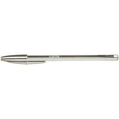 Bic Cristal Shine Boligrafo de Bola - Punta Media de 1.0mm - Tinta con Base de Aceite - Elegante Cuerpo Plateado - Color Negro · Pack de 20 uds.