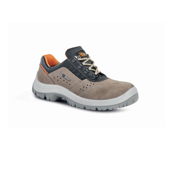 Upower Dream L Calzado de Seguridad Bajos - Talla 35 - Empeine Gamuza Perforado, Puntal Acero, Antiperforacion, Antideslizante, Lamina Acero Ergonomica, Proteccion S1P FO SR - Color Beige
