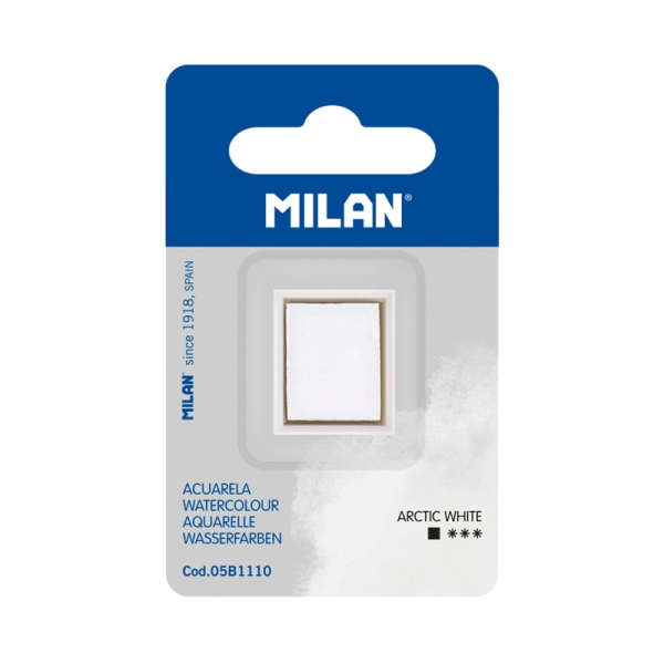 Milan Art Acuarela de Recambio - Medio Godet - Color Blanco