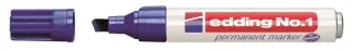 Edding Nº1 Rotulador Permanente - Punta Biselada - Trazo entre 1 y 5 mm. - Recargable - Secado Instantaneo - Color Azul · Pack de 10 uds.